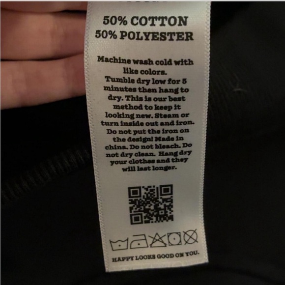 Black sweatshirt with ‘hoodie’ embroidered in white - Picture 3 of 3